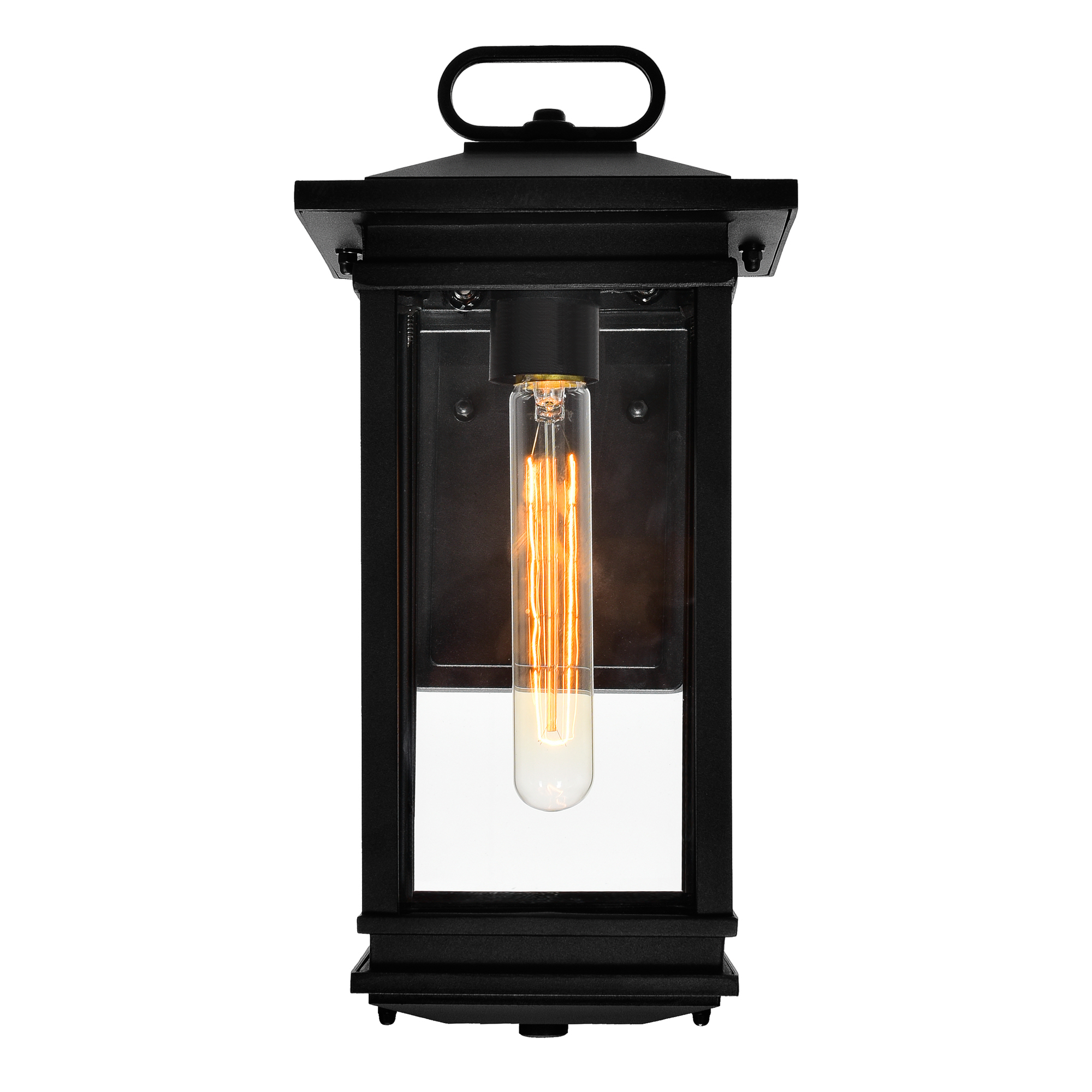 Oakwood 1 Light Outdoor Black Wall Lantern – CWI LIGHTING