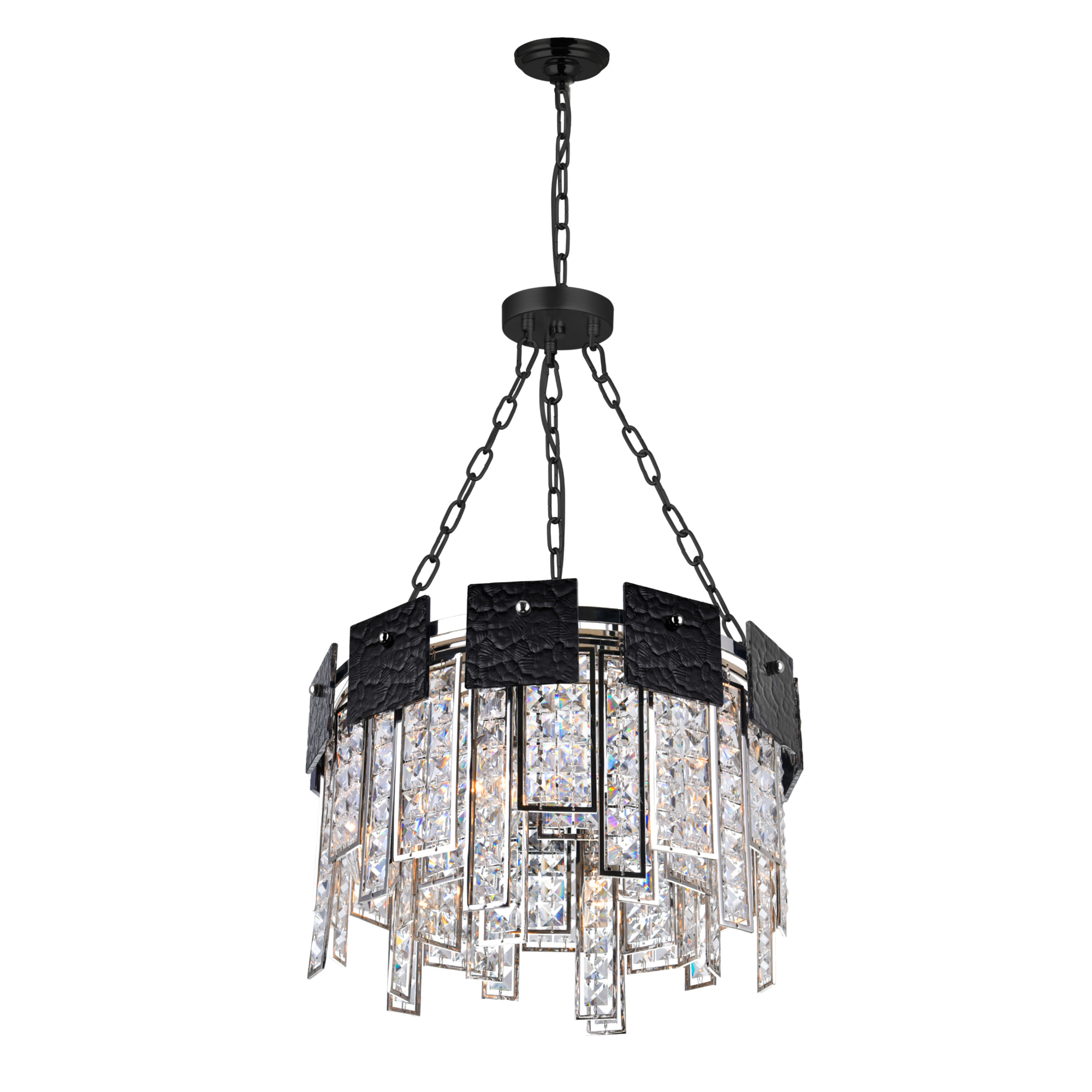 Glacier 6 Light Down Chandelier With Polished Nickel Finish