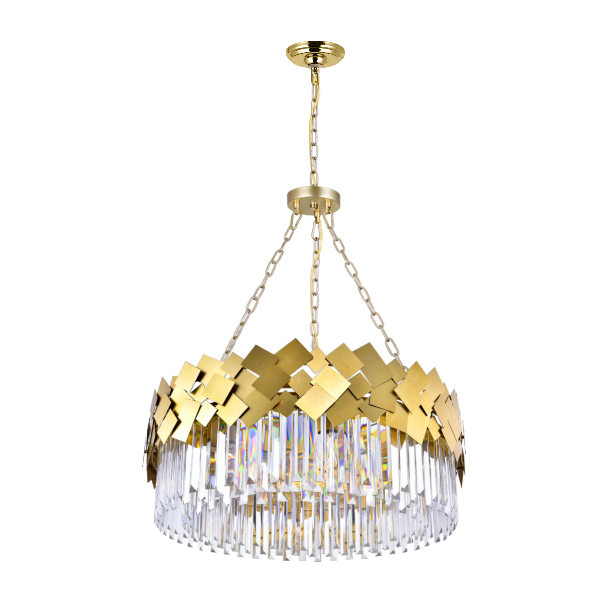 Panache 8 Light Down Chandelier With Medallion Gold Finish