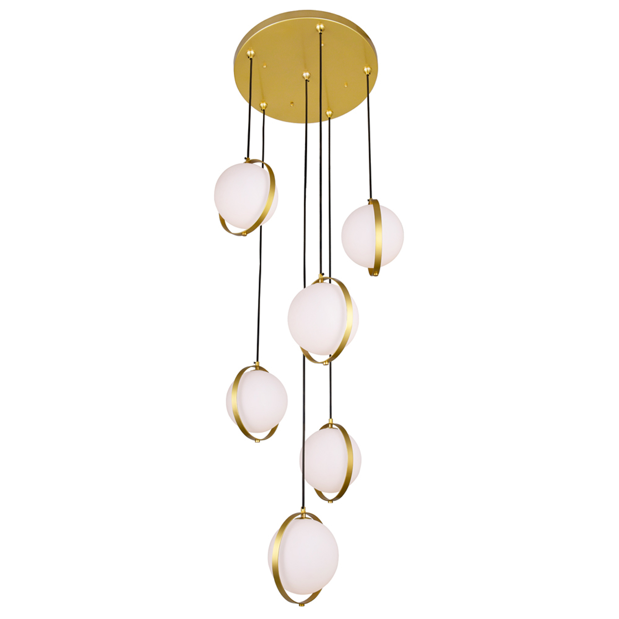 Da Vinci 6 Light Multi Light Pendant With Brass Finish – CWI