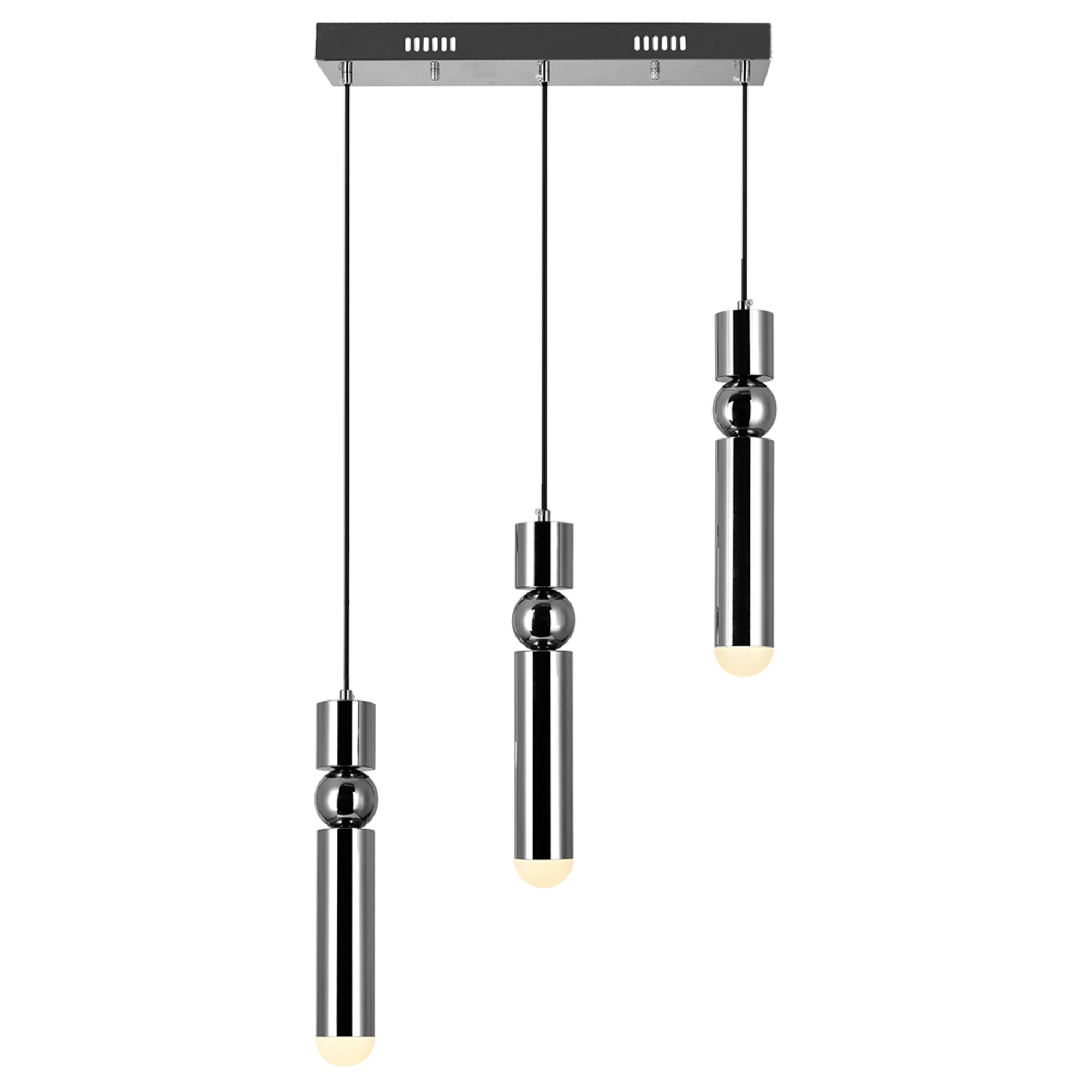 Chime LED Island/Pool Table Chandelier With Polished Nickel Finish