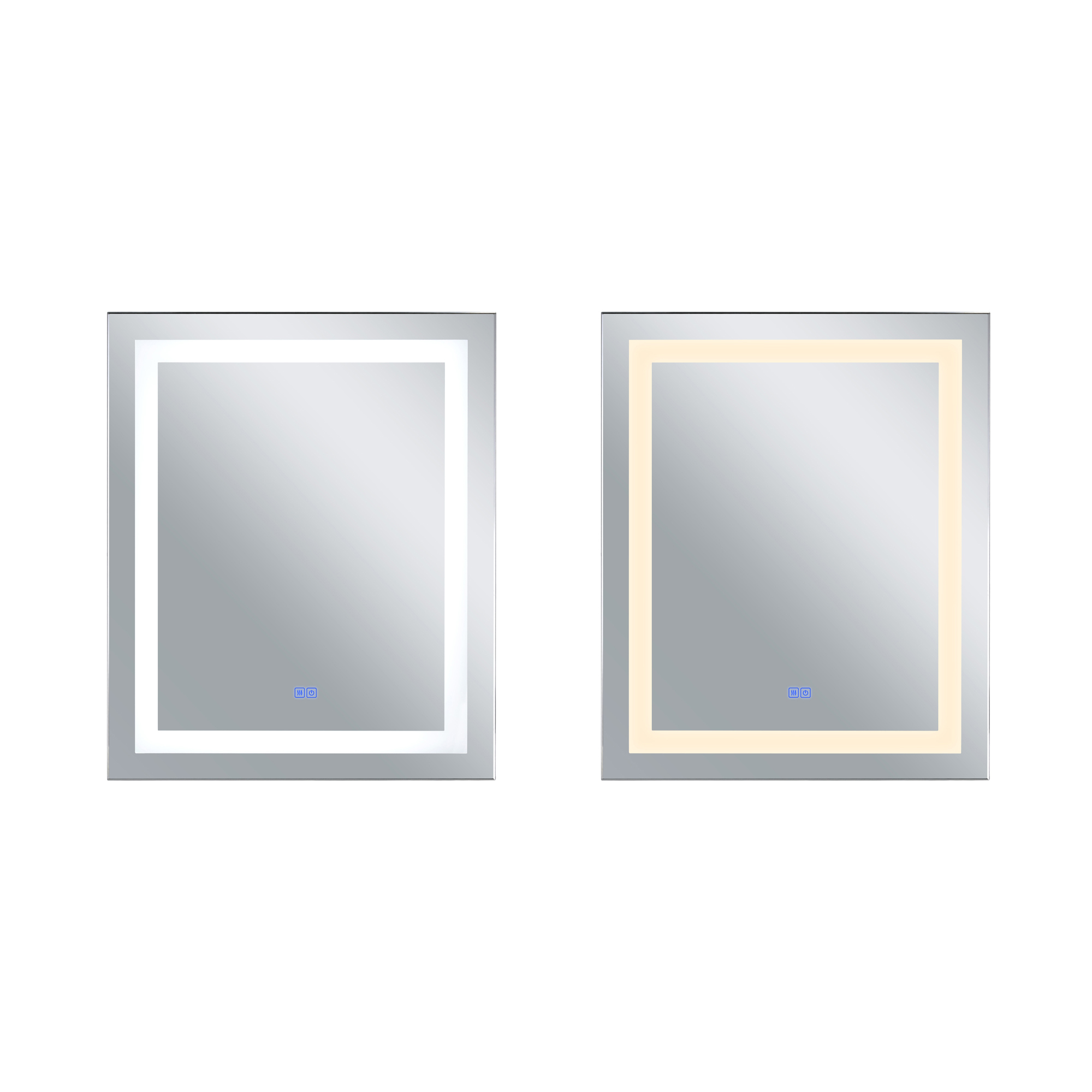 Abril Rectangle Matte White LED 30 in. Mirror From our Abril Collection