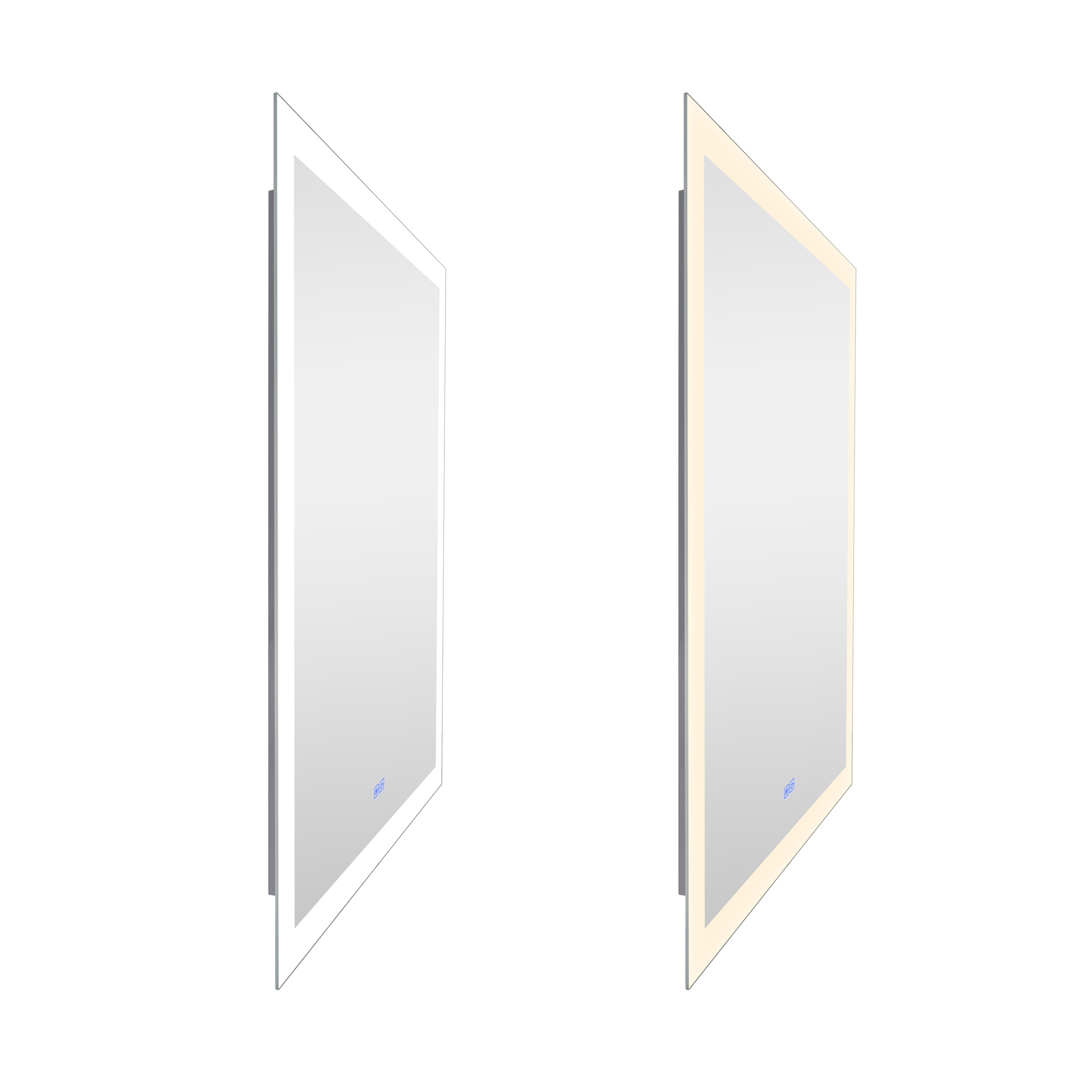 Abigail Rectangle Matte White LED 32 in. Mirror From our Abigail Collection
