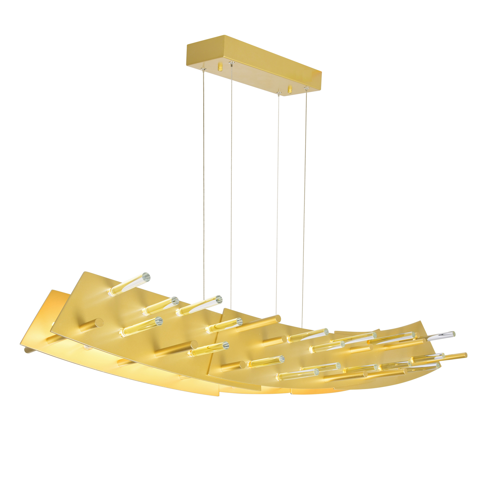 Gondola LED Chandelier With Satin Gold Finish