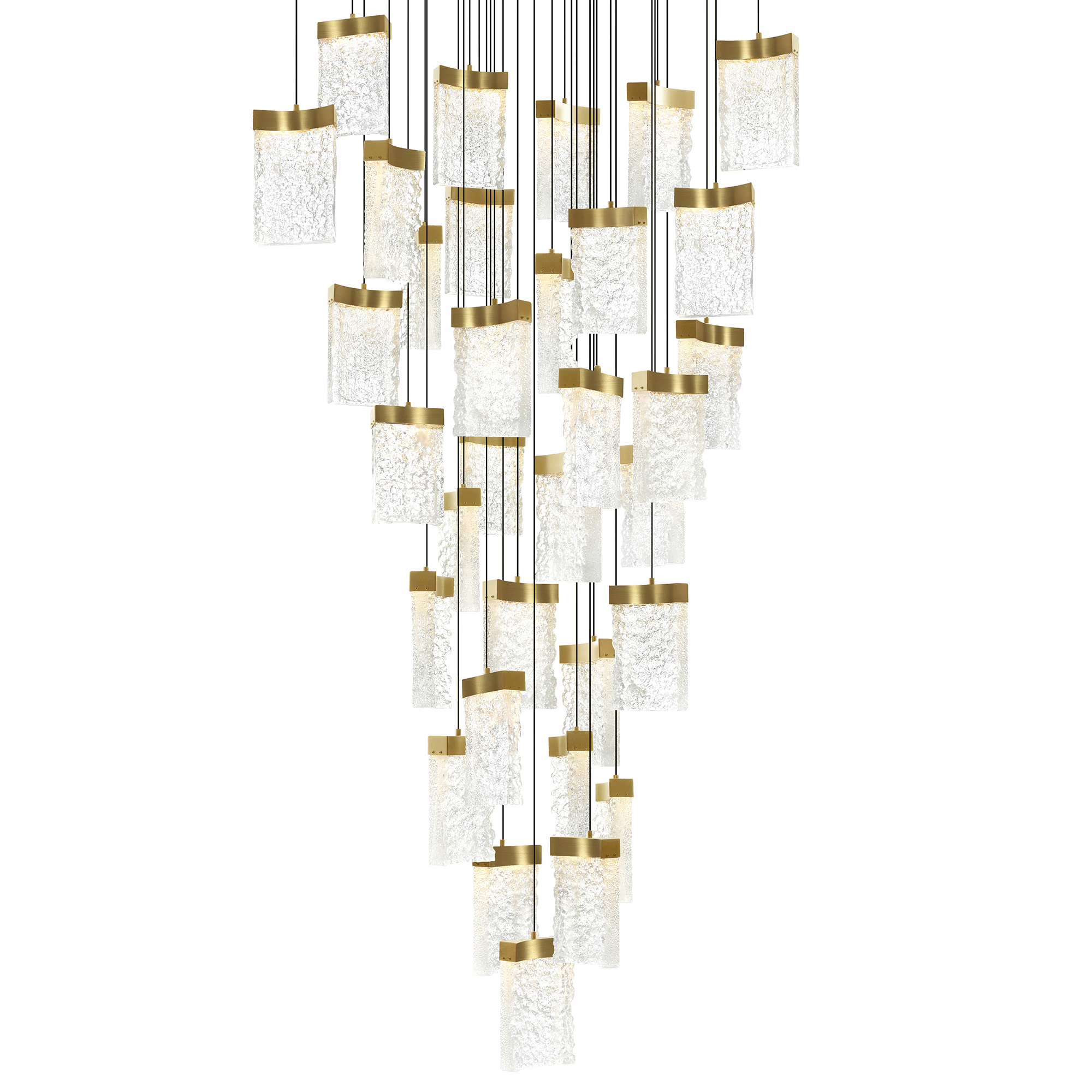 Lava Integrated LED Brass Chandelier