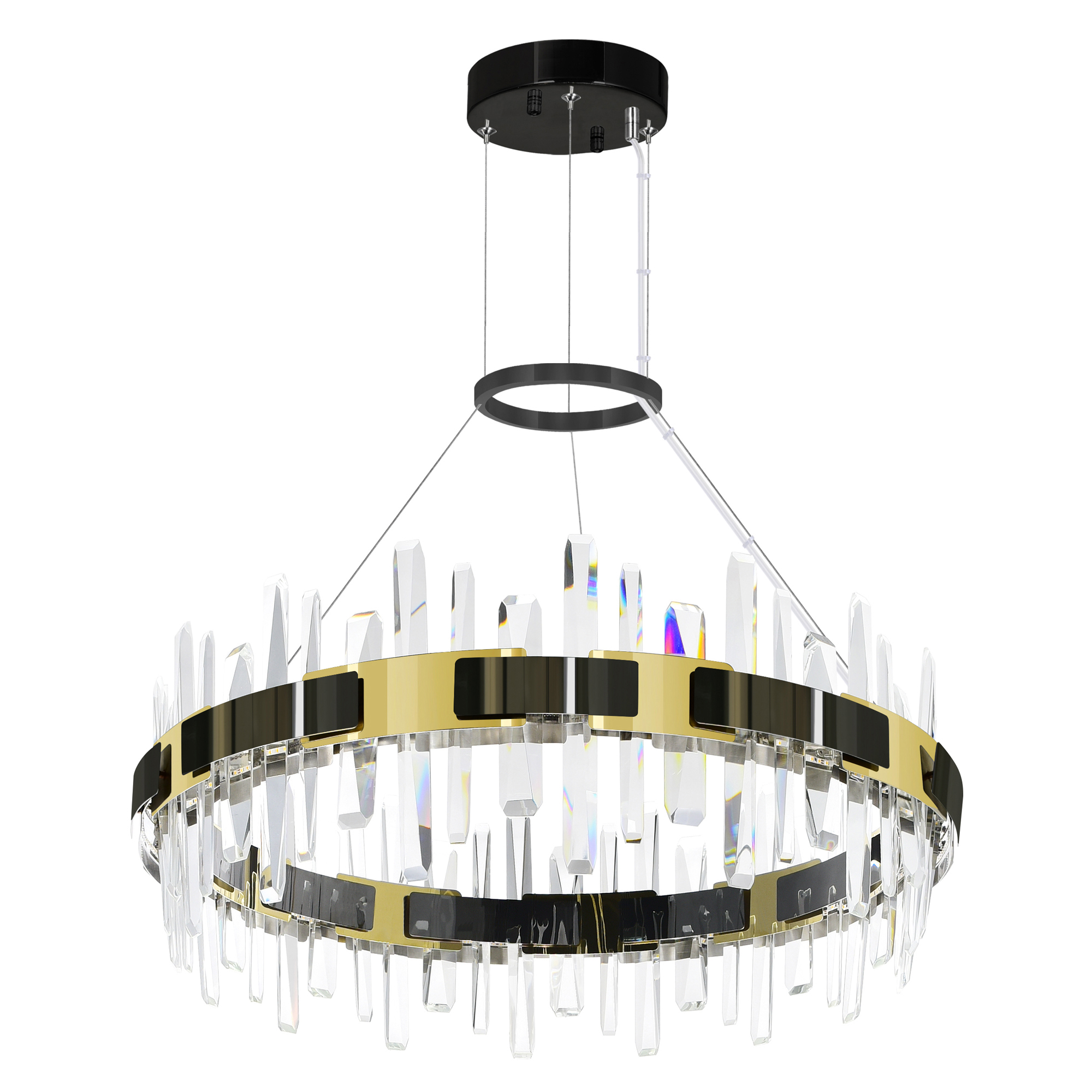 Aya LED Integrated Pearl Black Chandelier – CWI LIGHTING