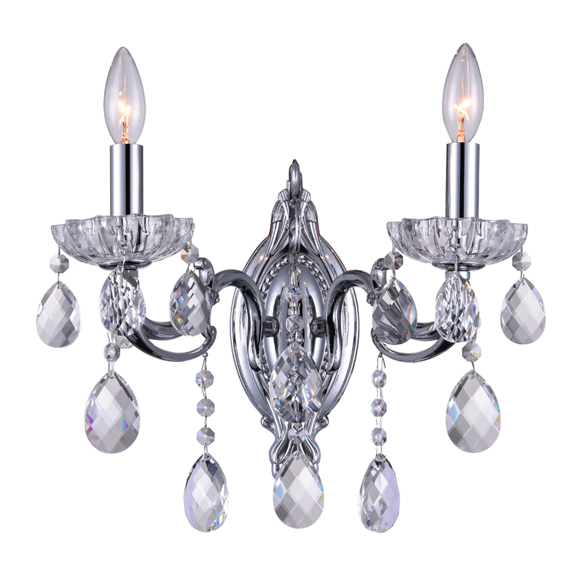 Flawless 2 Light Wall Sconce With Chrome Finish