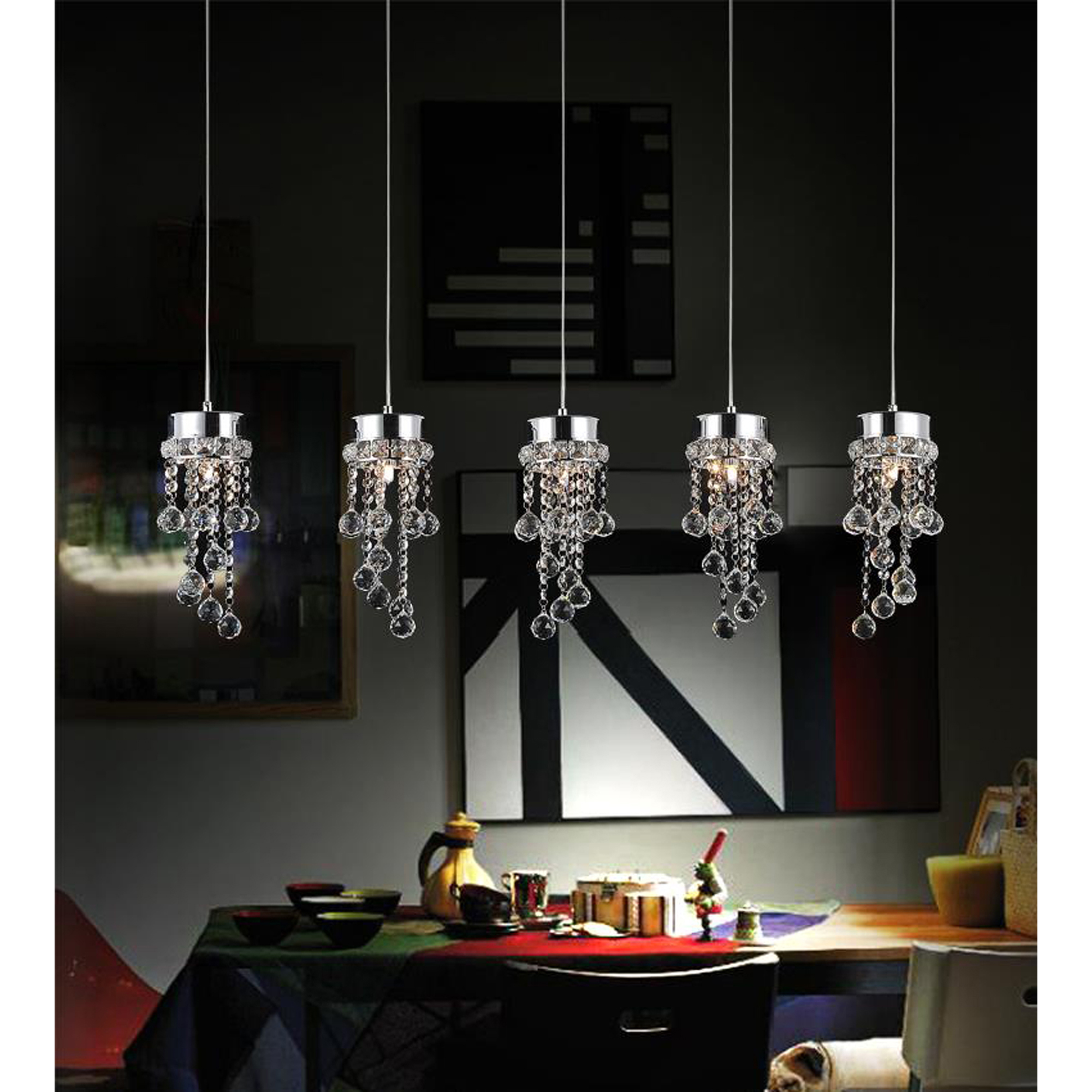 Monica 5 Light Multi Light Pendant With Chrome Finish – CWI