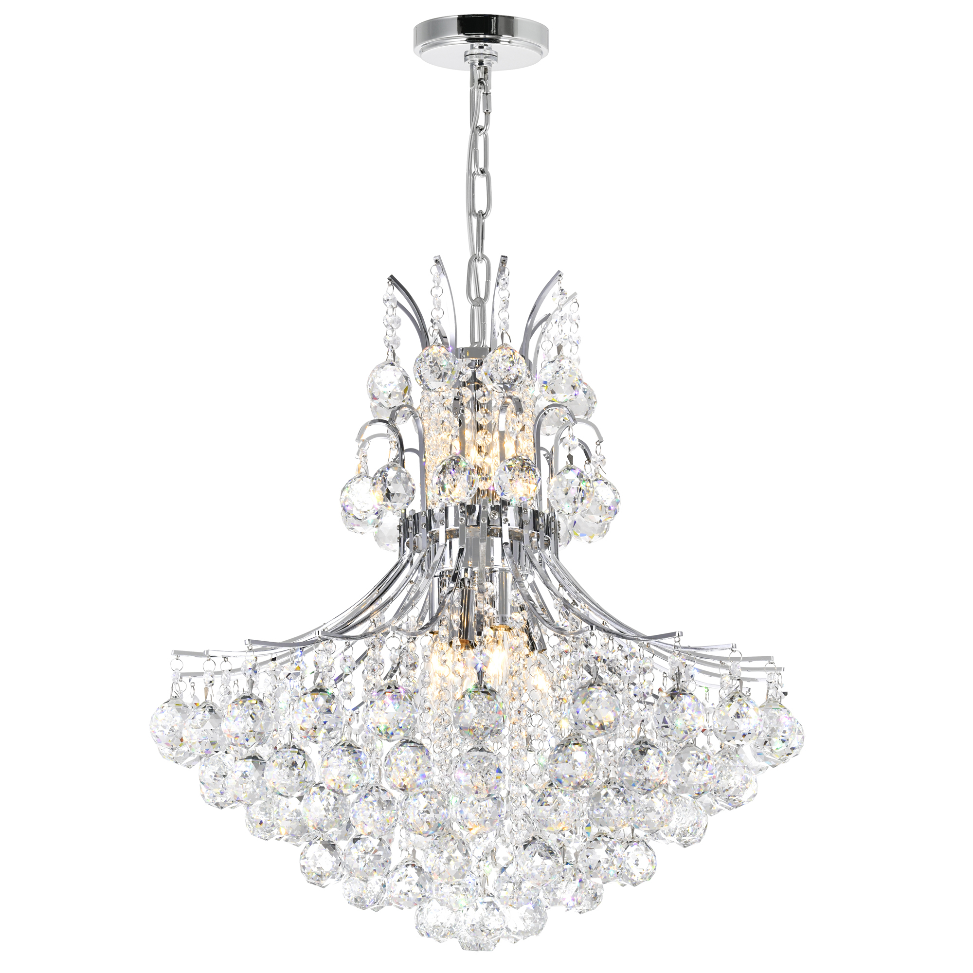 Princess 10 Light Down Chandelier With Chrome Finish – CWI