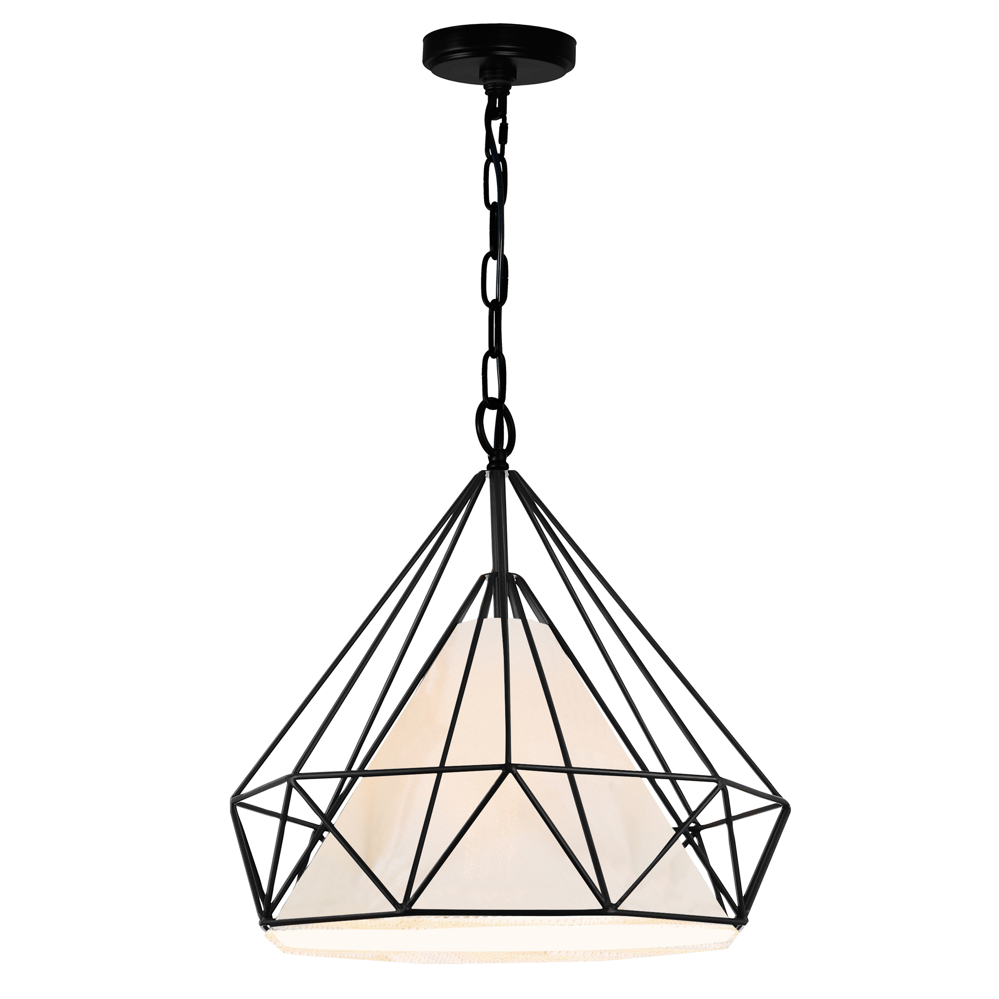 Diamond 1 Light Down Pendant With Black Finish – CWI LIGHTING