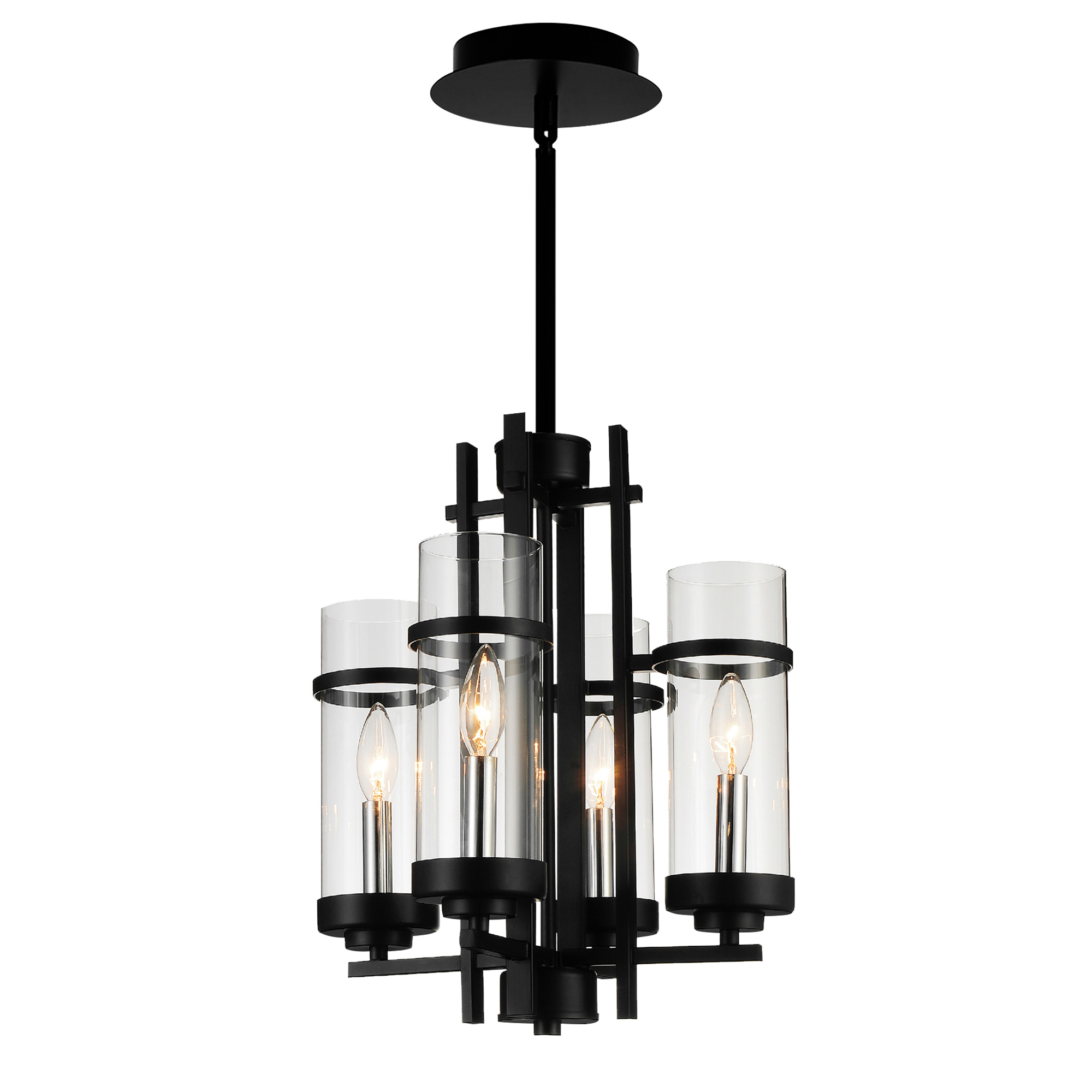 Sierra 4 Light Up Mini Pendant With Black Finish – CWI LIGHTING