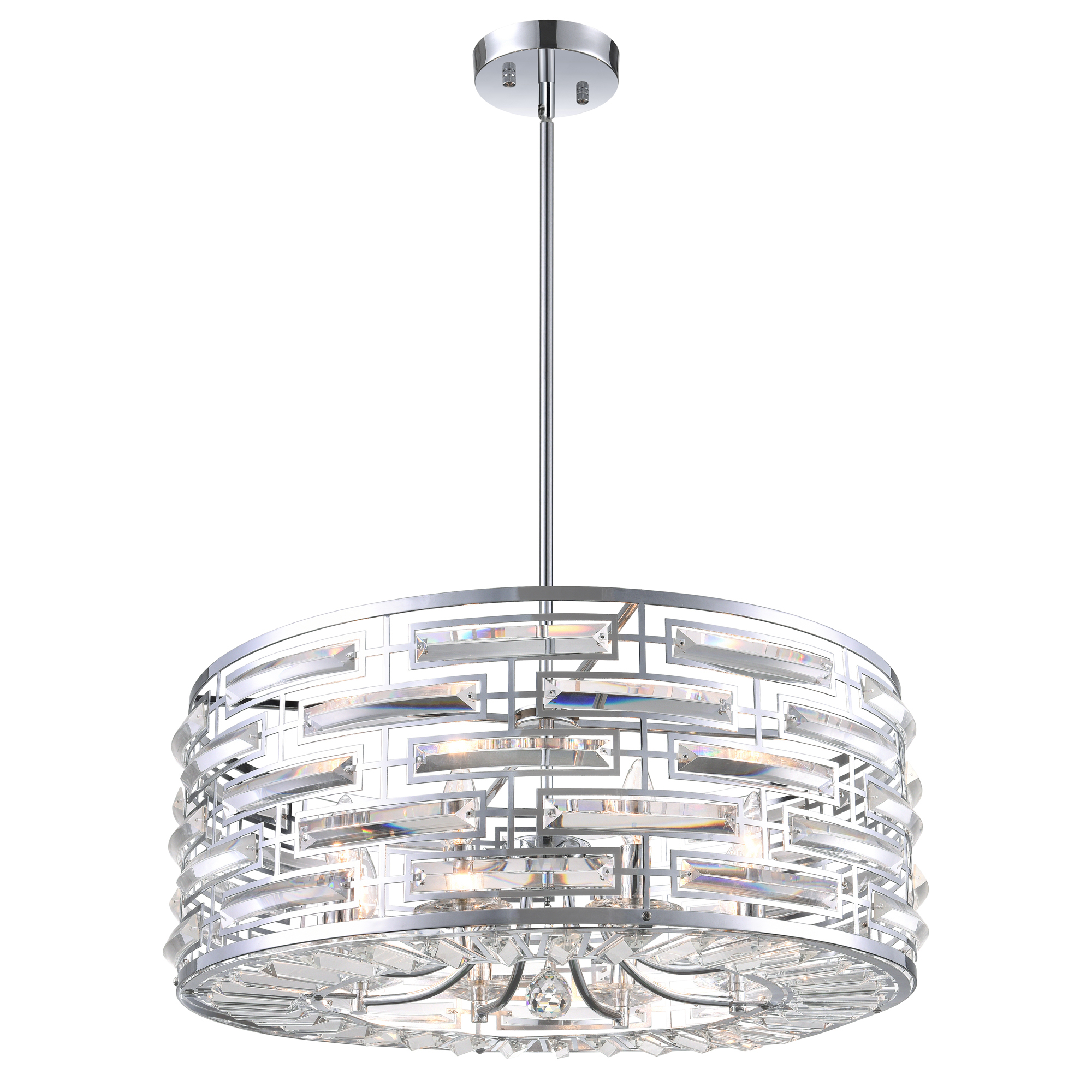 Petia 8 Light Drum Shade Chandelier With Chrome Finish